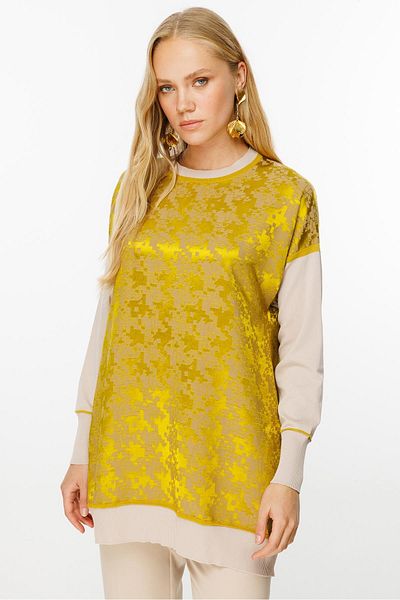 Ghisa Mink Acid Houndstooth - Rib Detailed Tunic