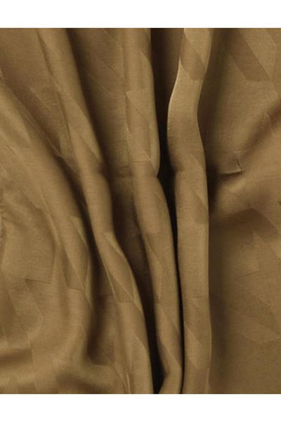 Kayra Goose Feet Pattern Jacquard Shawl Khaki
