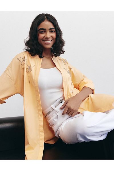 KYR Embroidered Poplin Tunic Orange