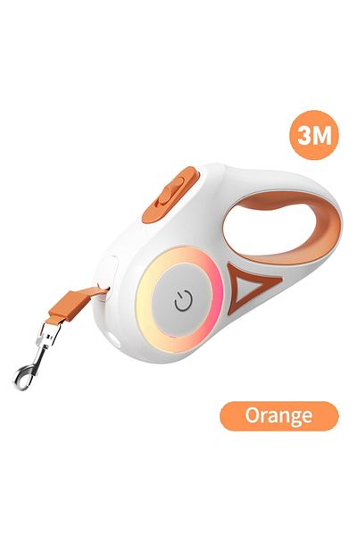 Choice L 3m Orange ROJECO 5M Automatic Dog Leash Retractable LED Luminous Leading Fashion Light Straps For