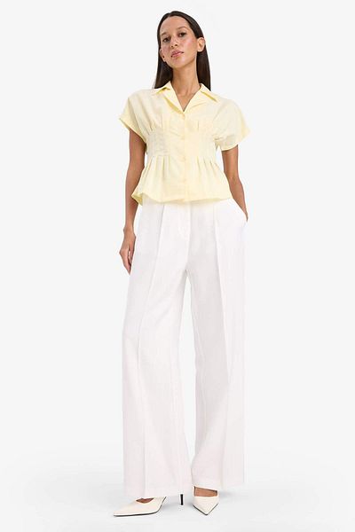 DeFacto Fitted Pensli Poplin Short Sleeve Shirt F5891Ax25Sm