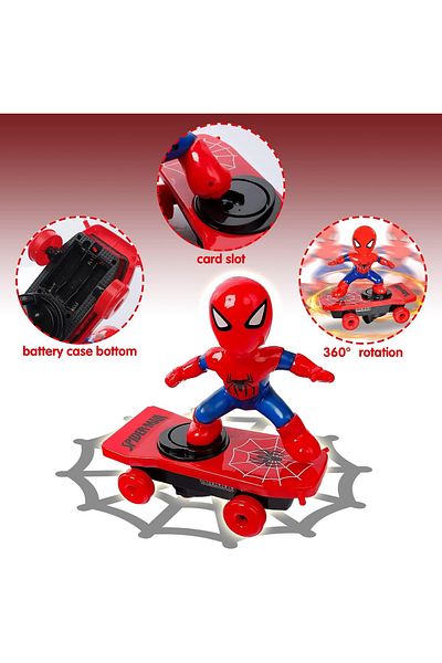 Genrics 360 Degree Rotate Music Tumbler Spiderman Toy for Kids