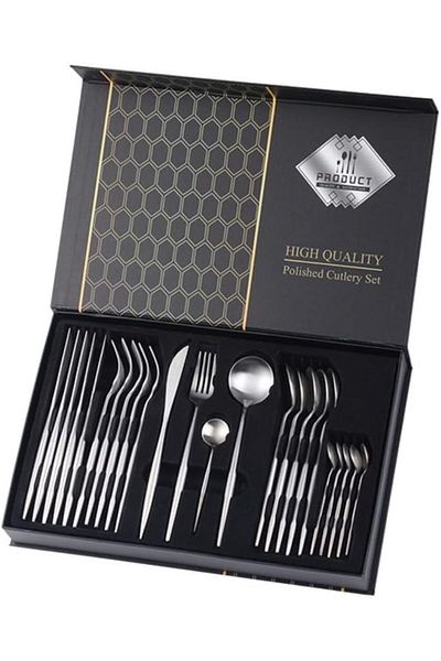 COOYA 24 Pcs Stainless Steel Silverware Set,mirror Smooth Edge,for Everyday Dining,dishwasher Safe
