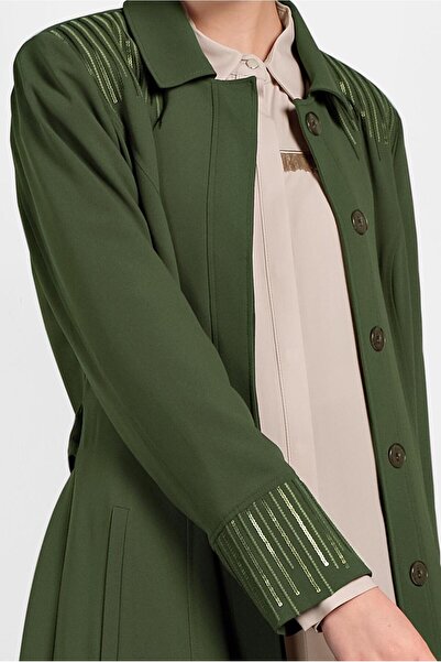 Alvina 1455 Model Hidden Buttoned Top Coat