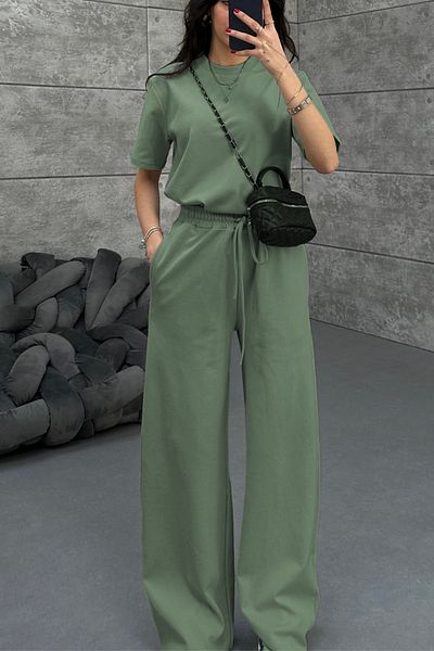 ruNadeS Women's Flared Short Sleeve Set - Comfortable and Stylish Summer Combination