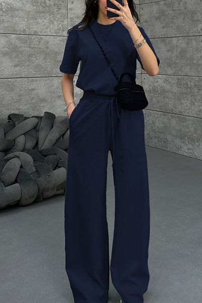 ruNadeS Women's Flared Short Sleeve Set - Comfortable and Stylish Summer Combination