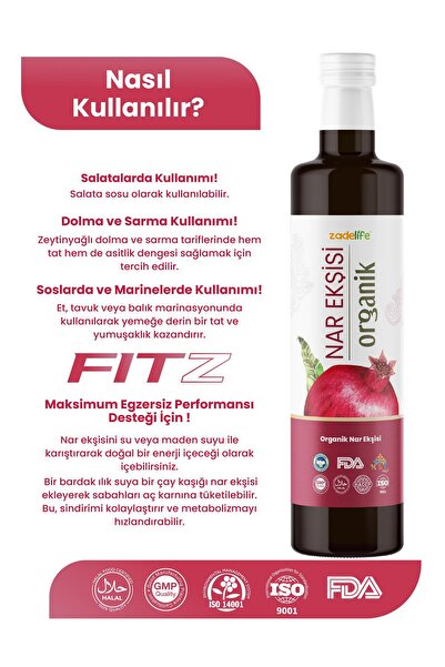 zadelife Organik Nar Ekşisi 700 gr