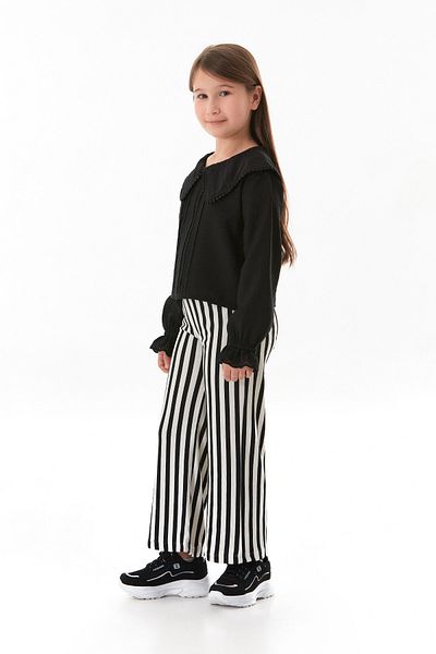 Fulla Moda Βρεφική μπλούζα για κορίτσια με λεπτομέρεια από δαντέλα