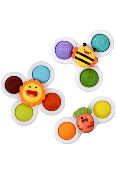 NEXIFY 3PCS Suction Cup Spinner Toys Novelty Sensory Toys Fidget Bath Toys for Toddlers Kids Birthday Baby