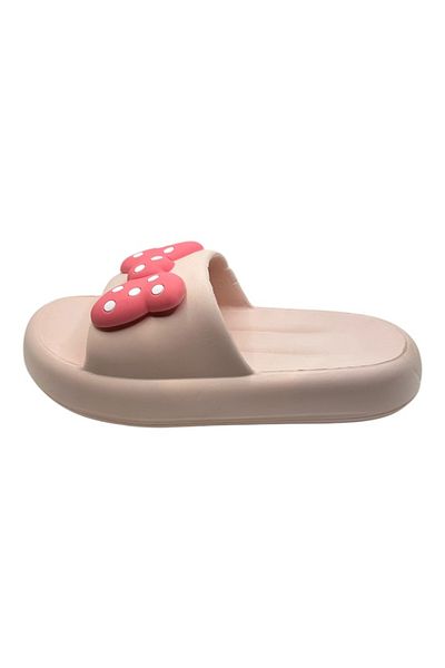 TECOS Women's Slippers, ®, Size 36-37, Pink With 3d Bow Print, Non-Slip Sole, 23.5 Cm