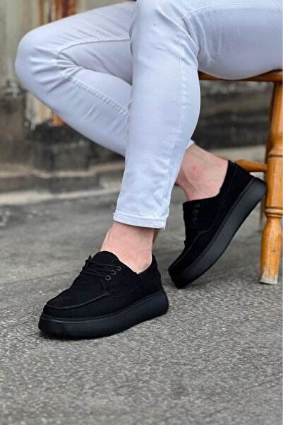 Wagoon Wg508 Charcoal Suede Orthopedic Sole Men's Casual Shoes