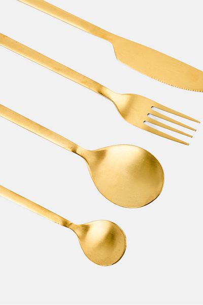 Muy Mucho 16 Pcs Cutlery , Gold