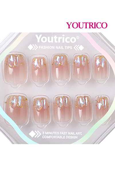 Youtrico 30 أظافر صناعية شبه يدوية، مرصعة بالألماس، لامعة