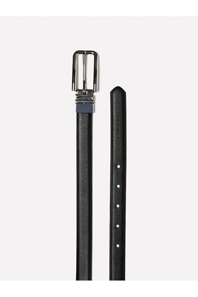 Sisley Women's Black Brown Vegan Leather Belt