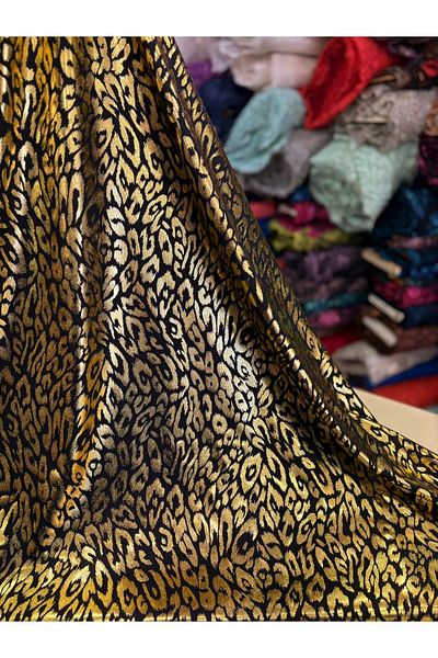 MEKİK MANİFATURA Shiny Leopard Pattern Fabric