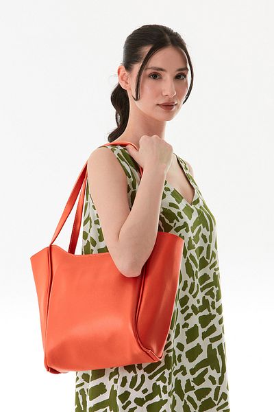 Fulla Moda Faux Leather Zippered Shoulder Bag