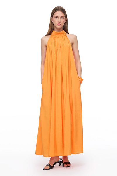 Perspective Orange Decisive Comfortable Fit Above Knee Dress