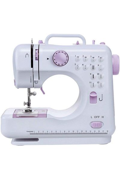 COOYA Portable Electric Sewing Machine, With Double line, double speed, Foot Pedal, For Home, White