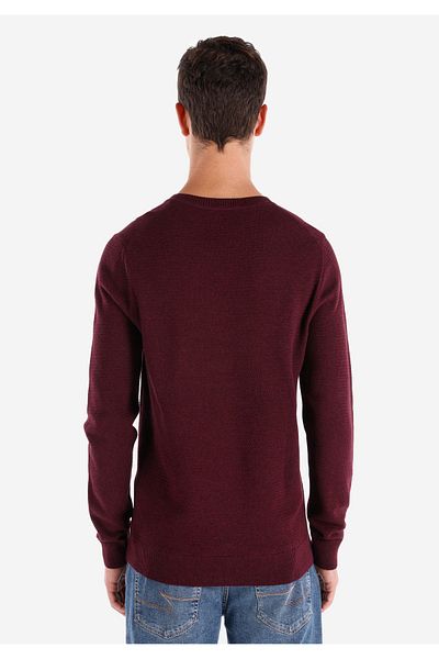 Colin's Pulover violet pentru bărbați, cu gât rotund, jacquard