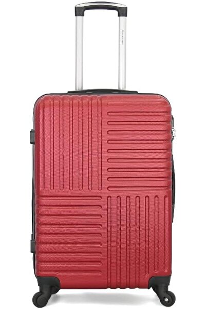 Giordano 3-Piece Luggage Set with Spinner Wheels, Red, Polycarbonate (PC)