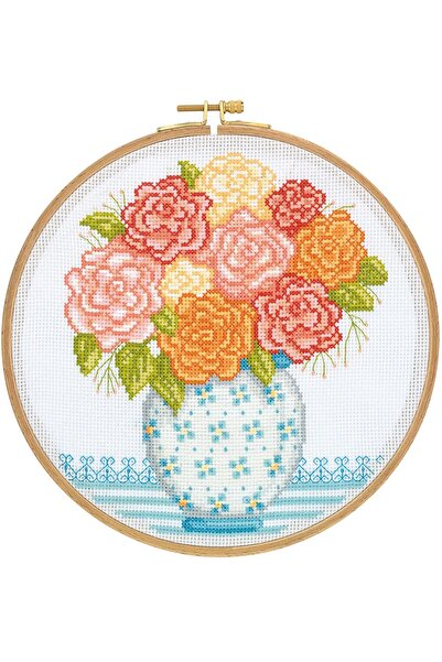 Tuva Kit de brodat cu punct de cruce Etamine DCS04