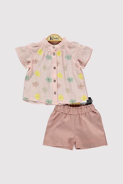 Lux Kumru Flower Patterned Baby Girl Double Set
