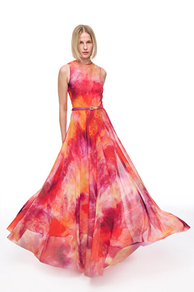 Perspective Multicolored Mepra Regular Fit Long Dress