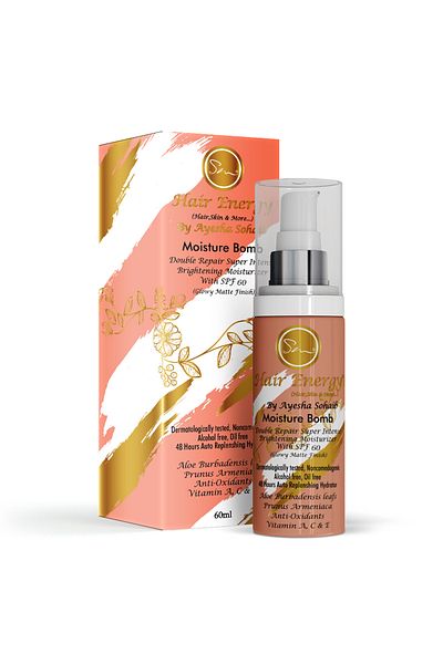 Hair Energy Moisture Bomb | Double Repair | Brightening Moisturizer with SPF 60 | for Dry Skin |60ml