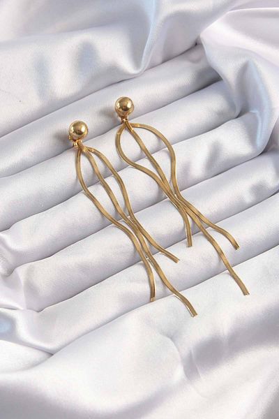 Skygo 316L Steel Gold Color Italian Model Ball Stud Earrings - Tj-Bkp9491