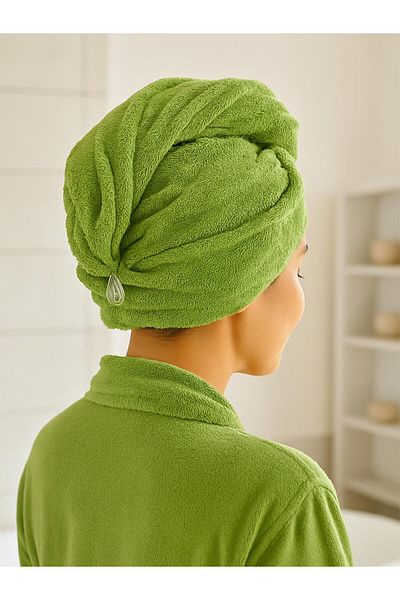 Ender Home Καπέλο στεγνώματος μαλλιών CottonVerse με κουμπί 100% βαμβάκι