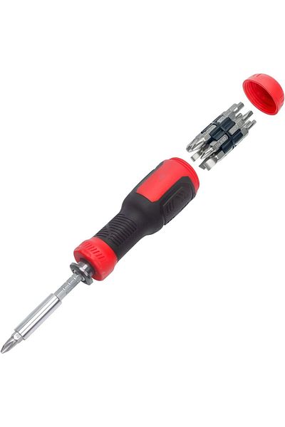 COOYA 13-in-1 Screw Driver,Adjustable Design,with Torx Security,12 Changeable Tips,for EDC,Tool Box
