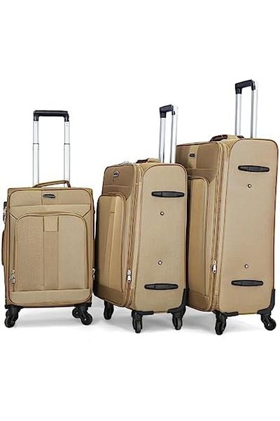 Giordano Unisex Luggage Set 09Sm/3TR, Beige, Polyester
