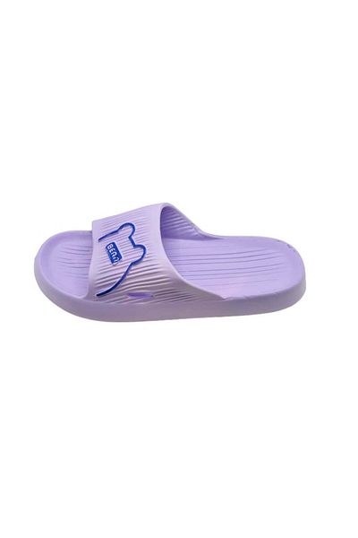 TECOS Women's beach or pool slippers, Tecos, size 38-39, teddy bear print, purple, 24 centimeters