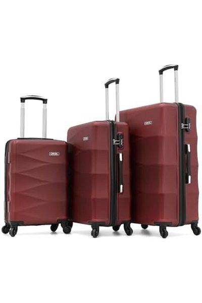 Capital Unisex Hardshell Luggage Set With Wheels, 3 Pieces L 28-m 24-s 20 Burgundy