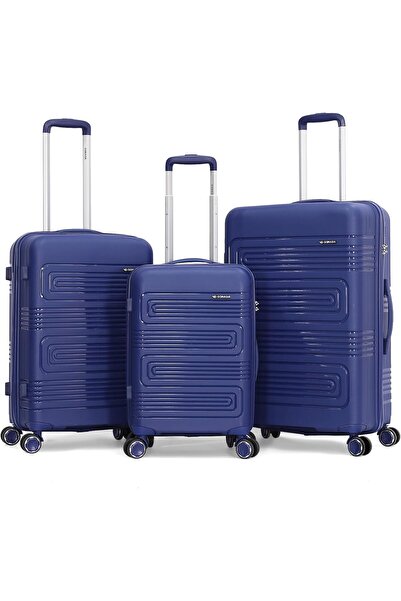 SONADA 3-Piece Luggage Set, Blue, Polycarbonate