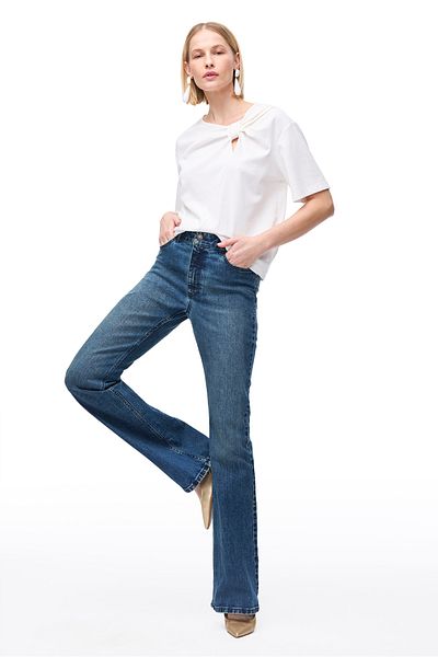 Perspective Indigo Denim Slim Fit High Waist Denim
