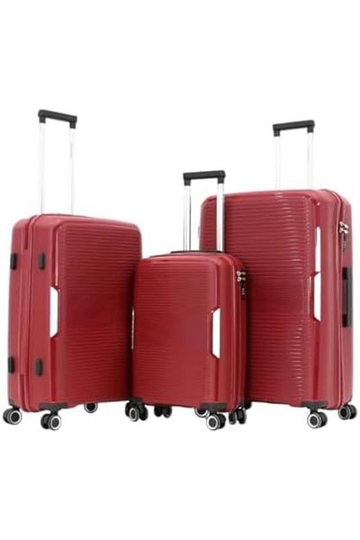 Giordano Hardside Luggage Set for Unisex - 3 Pieces (L:28, M:24, S:20), Burgundy,