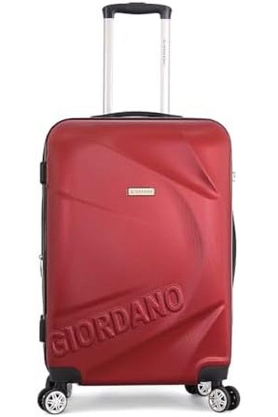 Giordano Hardside Luggage with Spinner Wheels for Everyone (Burgundy, Set of 3)