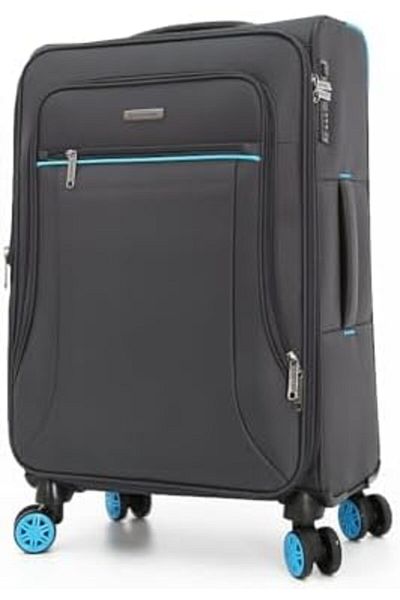 Giordano Travel Bags with Double Swivel Wheels and Digital Lock (Set of 3 Pieces, Grey) from Giordan