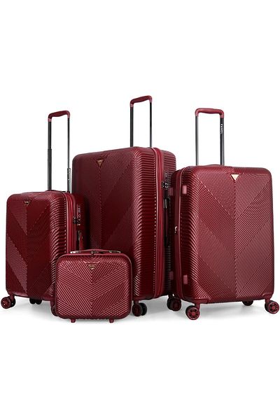 Fancl مجموعة حقائب سفر للجنسين مكونة من 3 قطع 304/3TR+Bc، مقاسات L 28/M 24/S 20/BC 12، بولي كربون عنابي