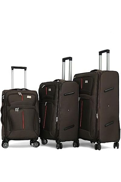 Giordano Unisex Luggage Set 16585/3TR, Coffee, Polyester