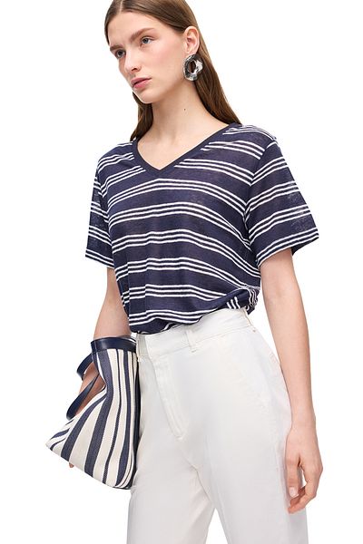 Perspective Nebula White Color Regular Fit V-Neck Low Sleeve T-Shirt