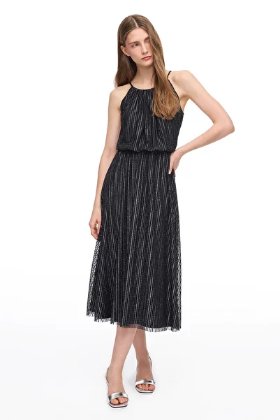 Perspective Black İdes Comfortable Fit Long Dress