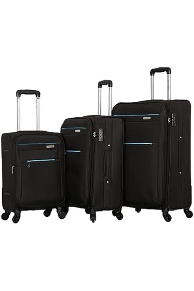 Giordano Unisex Luggage Set 16483/3TR, Black, Polyester