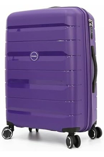 Fancl Set of 3 Hardshell Trolley Bags with Makeup Bag (75CM/65CM/55CM/25CM, Purple)