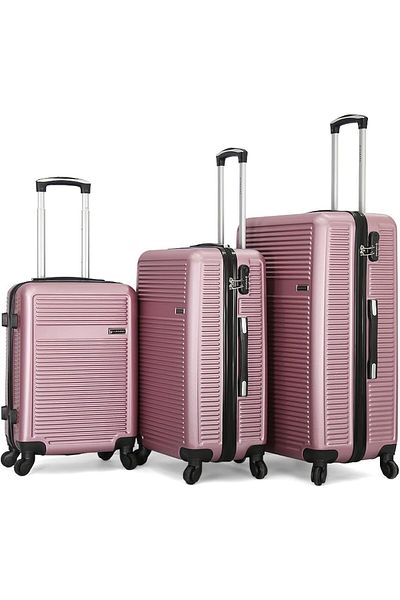 Giordano Unisex Luggage Set 100/3TR, Pink, Polycarbonate (PC)