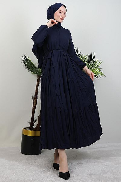 GİYZAMİLA Φόρεμα Evren με κουμπιά Navy Blue