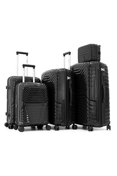 DILIXI Hardshell Pp Luggage Set With 8 Wheels Thick Shell Multi Layer Pp 5 Piece Set