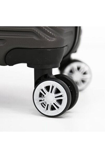 Giordano Travel Bag Set of 3 Sizes 32/26/20 with Double Spinner Wheels and Digital Lock - Gray