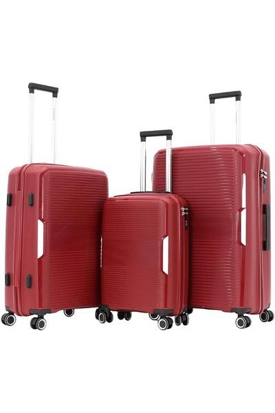 Giordano Hardside Luggage Set for Unisex - 3 Pieces (L:28, M:24, S:20), Burgundy,